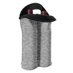 Grey Knitted Pattern Print Double Neoprene Wine Tote