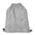 Grey Knitted Pattern Print Drawstring Bag