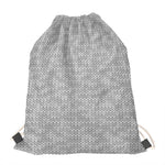 Grey Knitted Pattern Print Drawstring Bag