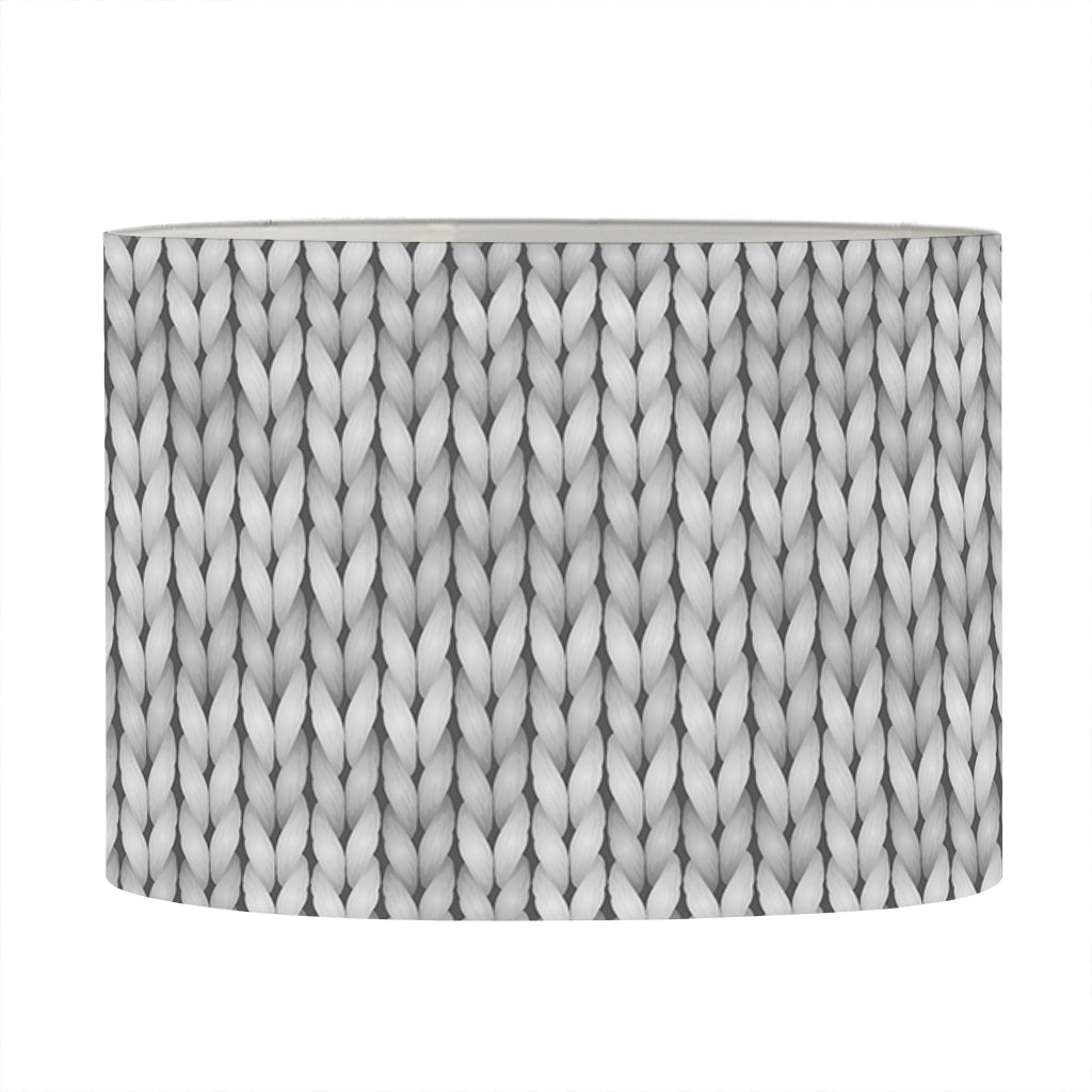 Grey Knitted Pattern Print Drum Lamp Shade