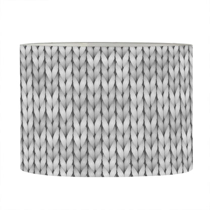 Grey Knitted Pattern Print Drum Lamp Shade
