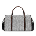 Grey Knitted Pattern Print Duffle Bag