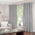 Grey Knitted Pattern Print Extra Wide Grommet Curtains
