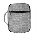 Grey Knitted Pattern Print Front Pocket Bible Bag