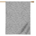 Grey Knitted Pattern Print House Flag