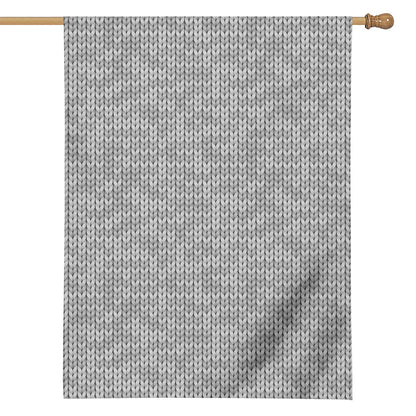 Grey Knitted Pattern Print House Flag