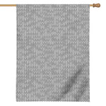 Grey Knitted Pattern Print House Flag