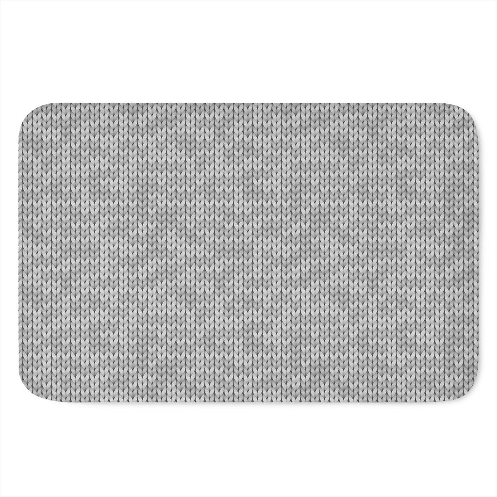 Grey Knitted Pattern Print Indoor Door Mat
