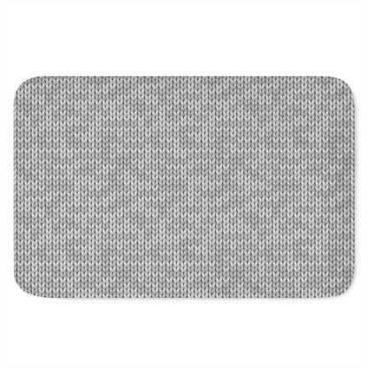 Grey Knitted Pattern Print Indoor Door Mat