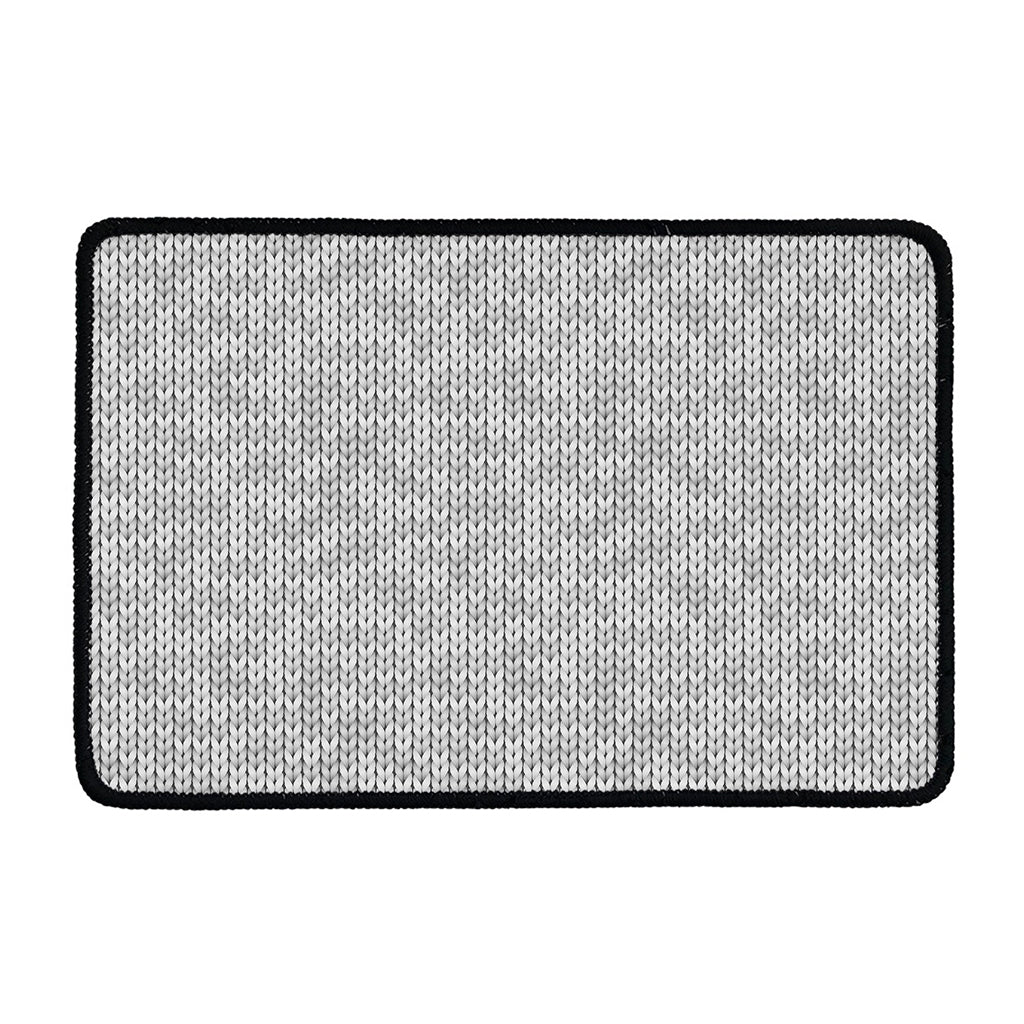 Grey Knitted Pattern Print Kitchen Mat