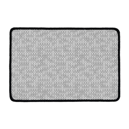 Grey Knitted Pattern Print Kitchen Mat