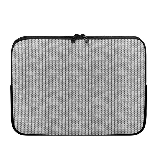 Grey Knitted Pattern Print Laptop Sleeve