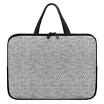 Grey Knitted Pattern Print Laptop Sleeve With Handle