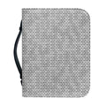 Grey Knitted Pattern Print Leather Bible Cover