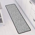 Grey Knitted Pattern Print Long Kitchen Mat