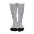 Grey Knitted Pattern Print Long Socks
