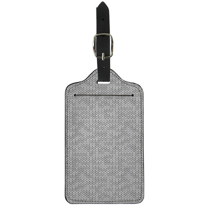Grey Knitted Pattern Print Luggage Tag