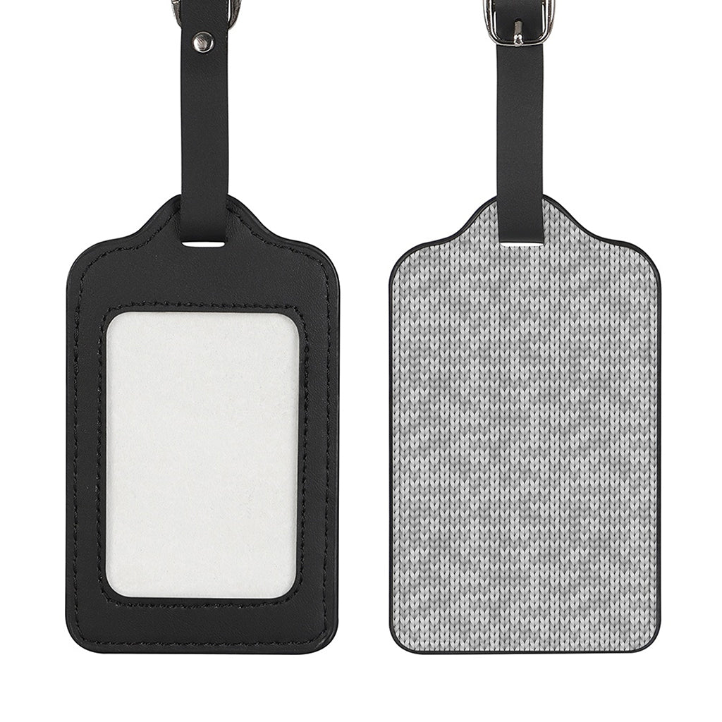 Grey Knitted Pattern Print Luggage Tag
