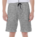 Grey Knitted Pattern Print Men's Beach Shorts