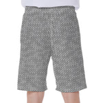 Grey Knitted Pattern Print Men's Beach Shorts