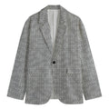 Grey Knitted Pattern Print Men's Blazer