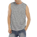 Grey Knitted Pattern Print Men's Fitness Tank Top