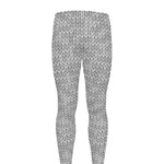 Grey Knitted Pattern Print Men's leggings