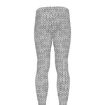 Grey Knitted Pattern Print Men's leggings