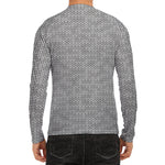 Grey Knitted Pattern Print Men's Long Sleeve Rash Guard