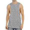 Grey Knitted Pattern Print Men's Muscle Tank Top