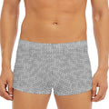 Grey Knitted Pattern Print Men's Short Boxer Briefs