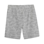 Grey Knitted Pattern Print Men's Sports Shorts