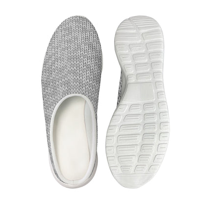 Grey Knitted Pattern Print Mesh Casual Shoes