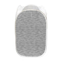 Grey Knitted Pattern Print Mesh Laundry Hamper