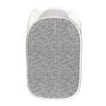 Grey Knitted Pattern Print Mesh Laundry Hamper