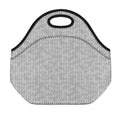 Grey Knitted Pattern Print Neoprene Lunch Bag