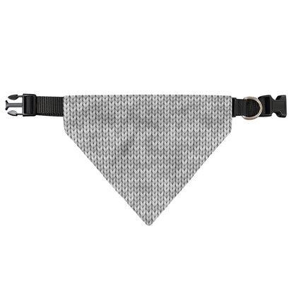 Grey Knitted Pattern Print Over The Collar Dog Bandana