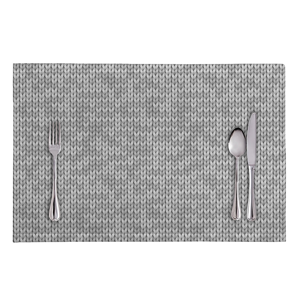 Grey Knitted Pattern Print Placemat