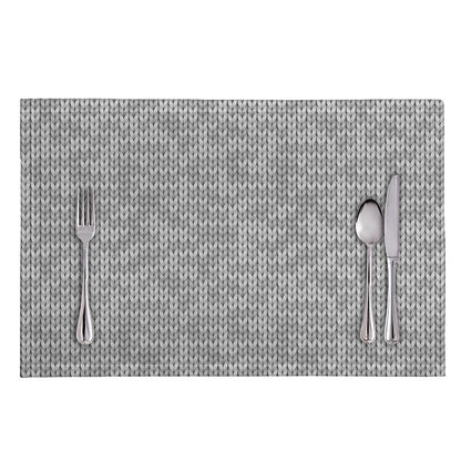 Grey Knitted Pattern Print Placemat