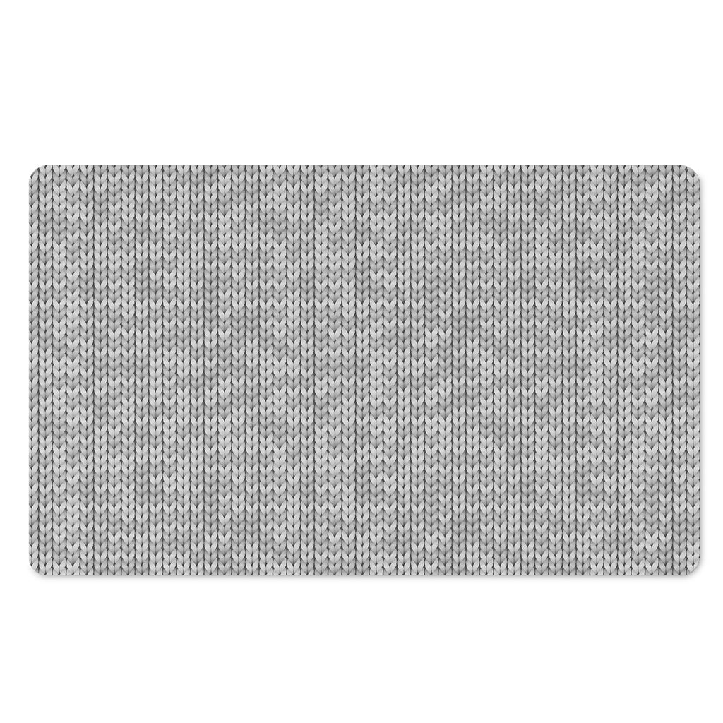 Grey Knitted Pattern Print Polyester Doormat