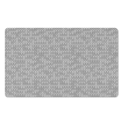 Grey Knitted Pattern Print Polyester Doormat