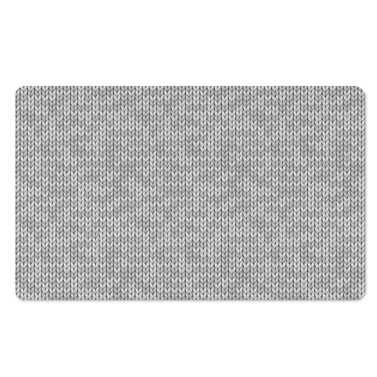 Grey Knitted Pattern Print Polyester Doormat