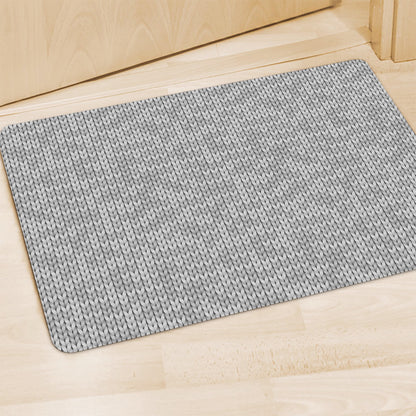 Grey Knitted Pattern Print Polyester Doormat