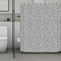 Grey Knitted Pattern Print Polyester Shower Curtain