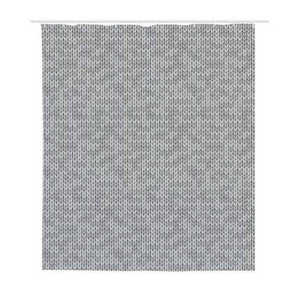 Grey Knitted Pattern Print Polyester Shower Curtain