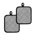 Grey Knitted Pattern Print Pot Holders