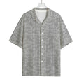 Grey Knitted Pattern Print Rayon Hawaiian Shirt