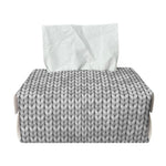 Grey Knitted Pattern Print Rectangle Tissue Box Cover