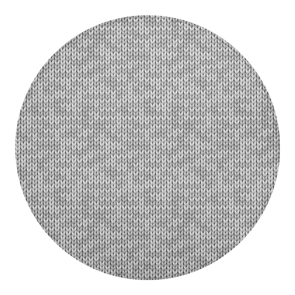 Grey Knitted Pattern Print Round Blanket