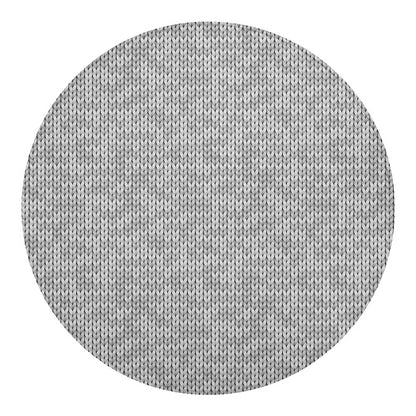 Grey Knitted Pattern Print Round Blanket